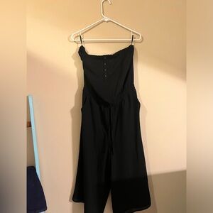 Black strapless jumpsuit